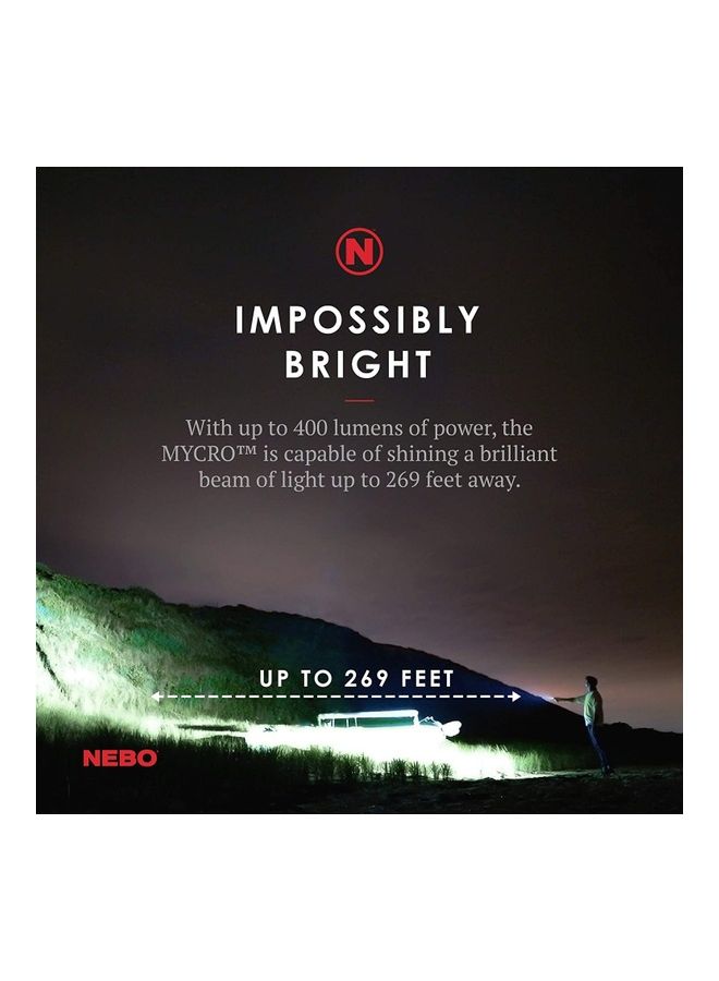 Mycro Keychain Light -  Rechargeable Flashlight, Pocket Light, And Keychain Light, Silver