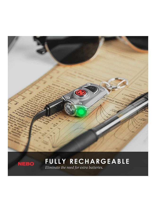 Mycro Keychain Light -  Rechargeable Flashlight, Pocket Light, And Keychain Light, Silver