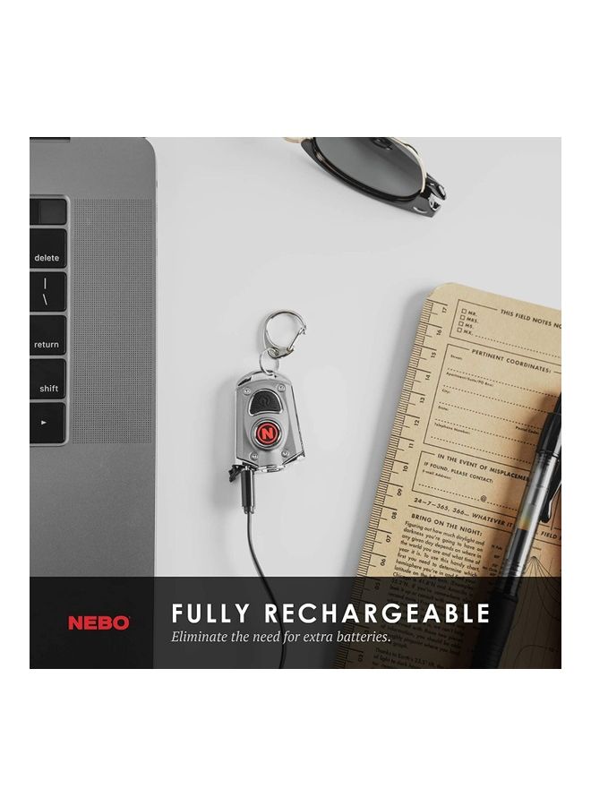 Mycro Keychain Light -  Rechargeable Flashlight, Pocket Light, And Keychain Light, Silver