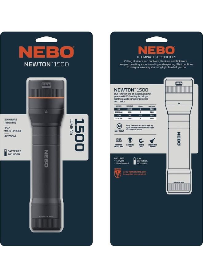 NEBO Newton 1500 - 1,500 Lumen Aa Battery Operated Handheld Flashlight - Image 3