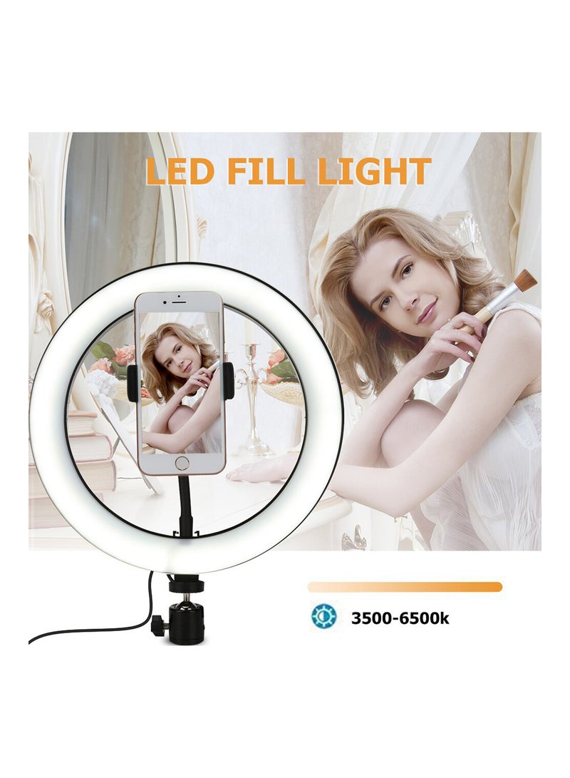 Amal - LED Ring Photography Light 3-Piece, Mini Dimmable 3 Lighting Modes Lamp, Premium Quality, Easy To Assemble D7935B-C Black - Image 1