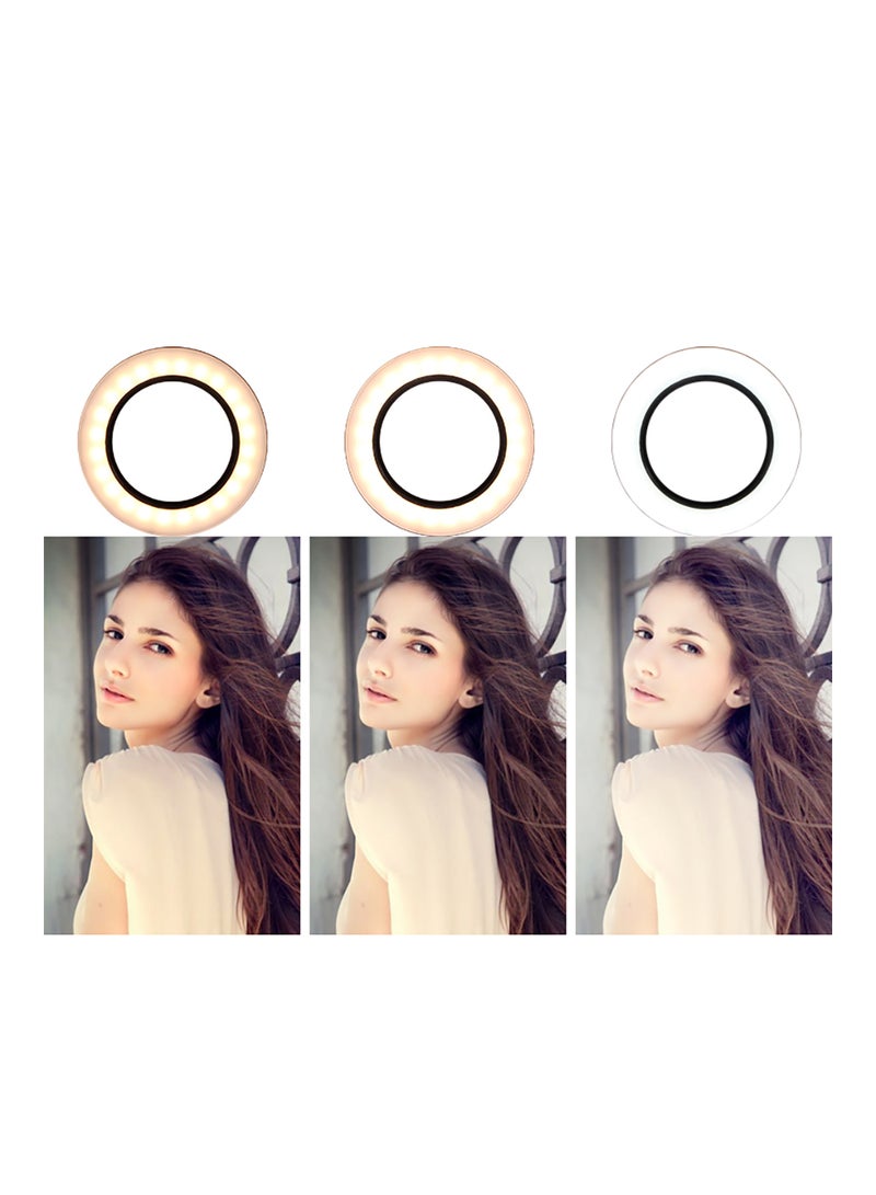 Amal - LED Ring Photography Light 3-Piece, Mini Dimmable 3 Lighting Modes Lamp, Premium Quality, Easy To Assemble D7935B-C Black - Image 1