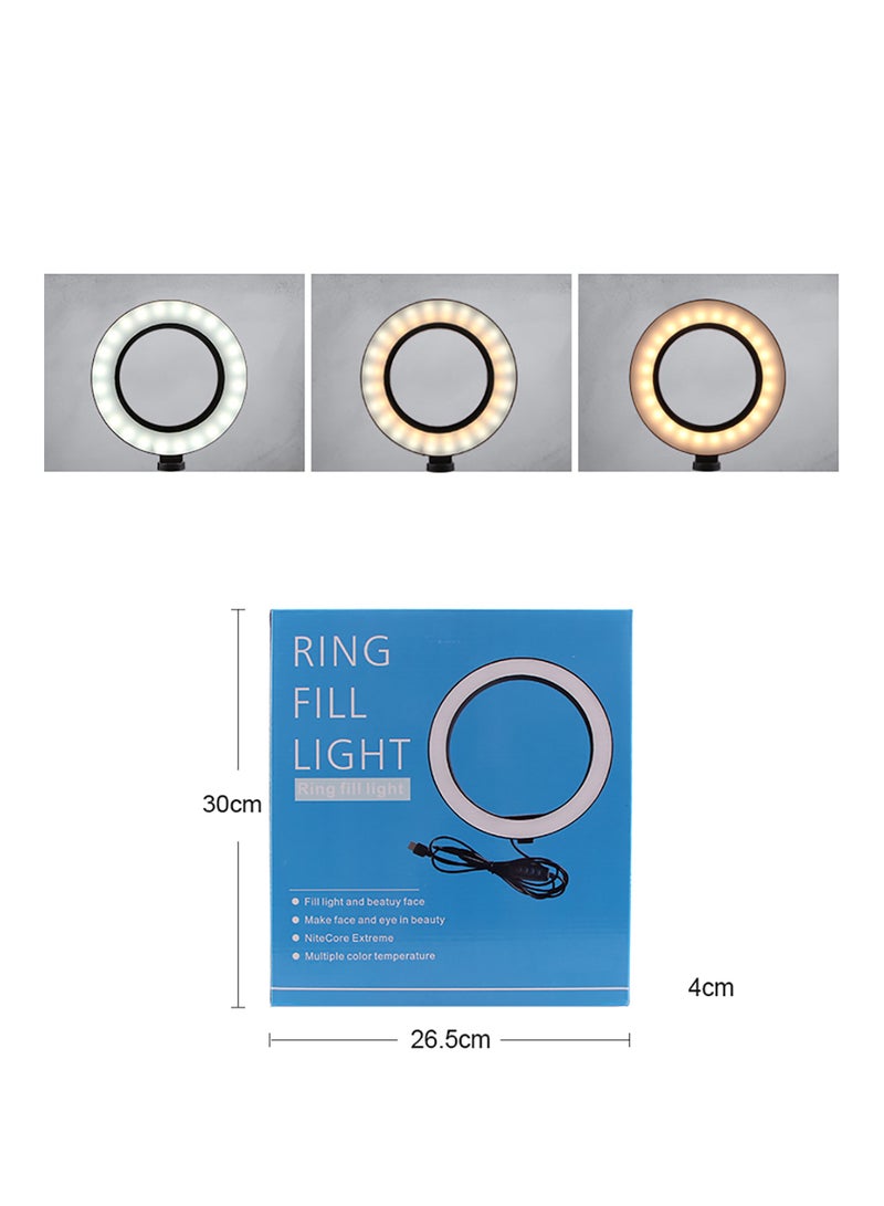 Amal - LED Ring Photography Light 3-Piece, Mini Dimmable 3 Lighting Modes Lamp, Premium Quality, Easy To Assemble D7935B-C Black - Image 1