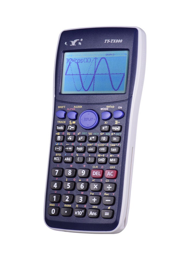 Generic Multi-Functional Calculator Large LCD Screen Adjustable Contrast/Brightness with Sliding Protective Cover Dark blue  - Image 1