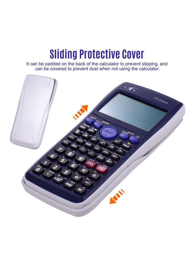 Generic Multi-Functional Calculator Large LCD Screen Adjustable Contrast/Brightness with Sliding Protective Cover Dark blue  - Image 4