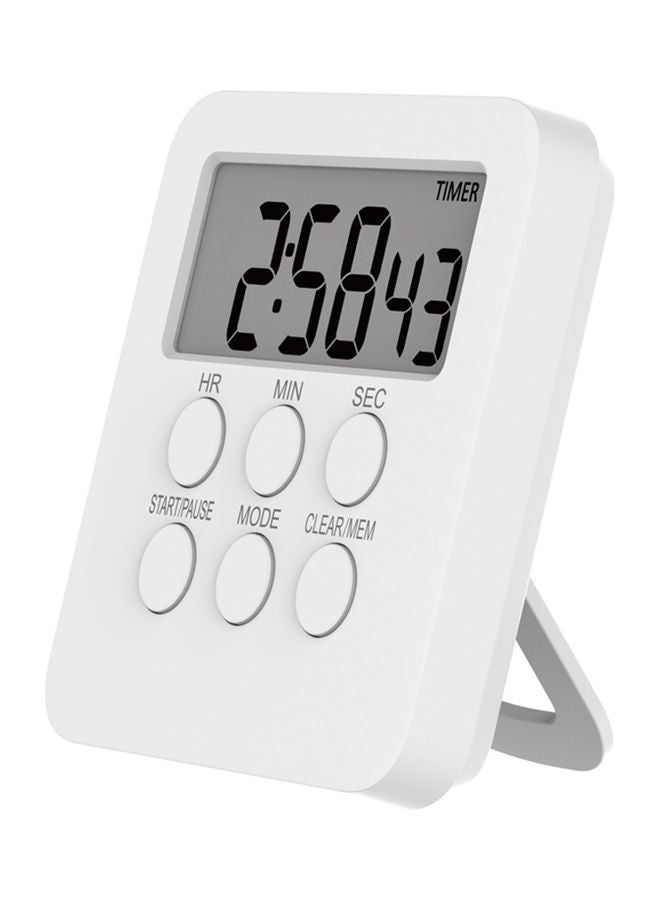Generic Digital Timer Clock Magnetic Cooking Countdown Alarm 24 Hours with LCD Screen white  - Image 1