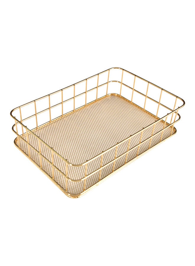 Generic Desk Organizer Wire Basket Gold  - Image 1