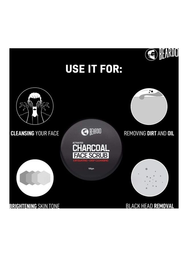 BEARDO - Pack of 2 Beardo Activated Charcoal Face Scrub Black 100grams - Image 1