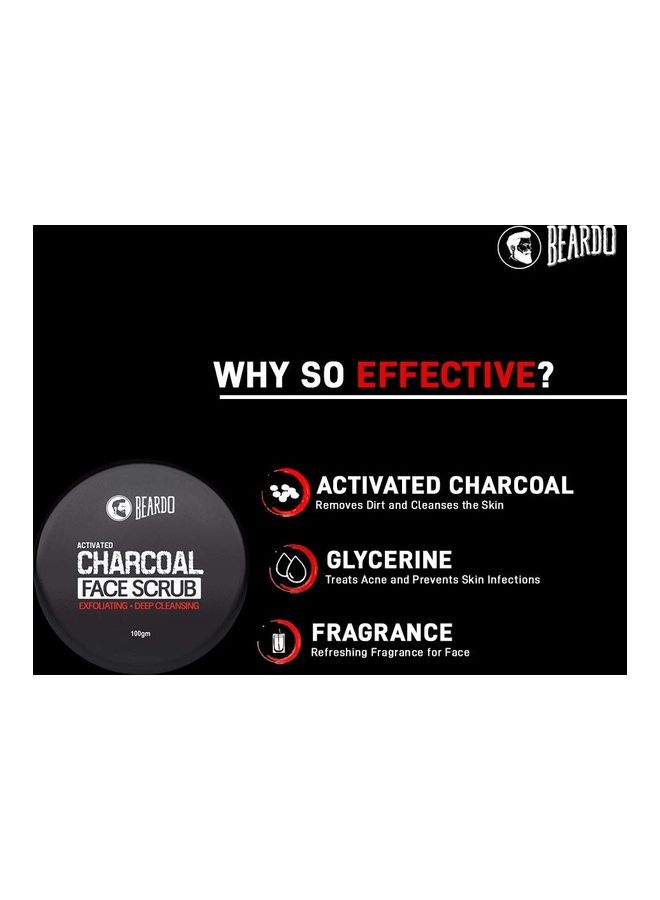 BEARDO - Pack of 2 Beardo Activated Charcoal Face Scrub Black 100grams - Image 1
