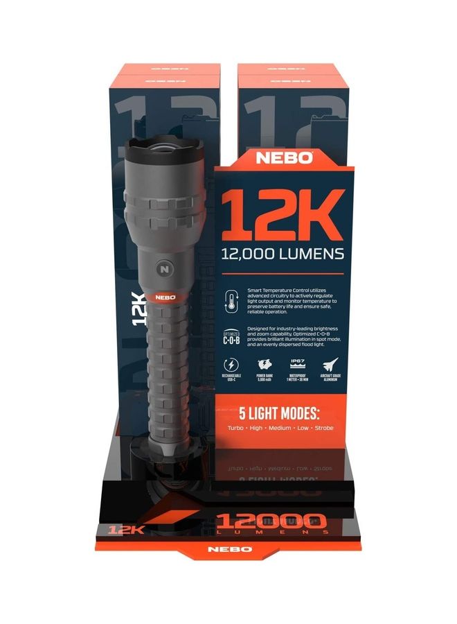 NEBO - 12K - 12,000 Lumen Usb-C Rechargeable Flashlight With Power Bank - Image 1