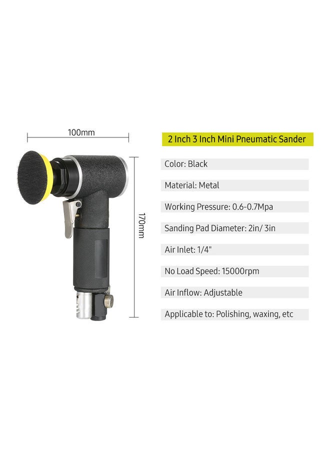 آلة صنفرة هوائية محمولة باليد أسود/فضي/أصفر - Image 4