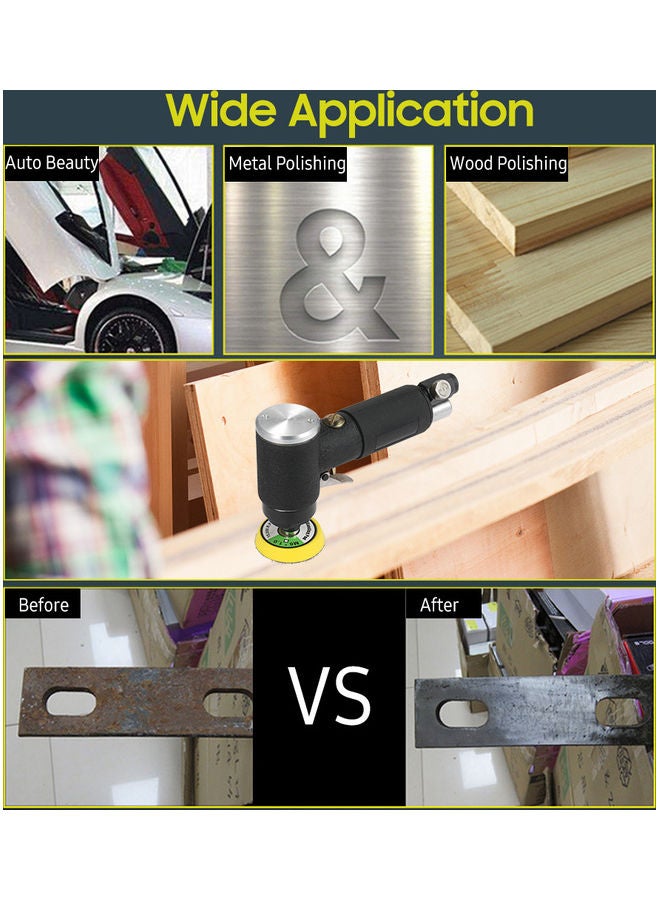 آلة صنفرة هوائية محمولة باليد أسود/فضي/أصفر - Image 5