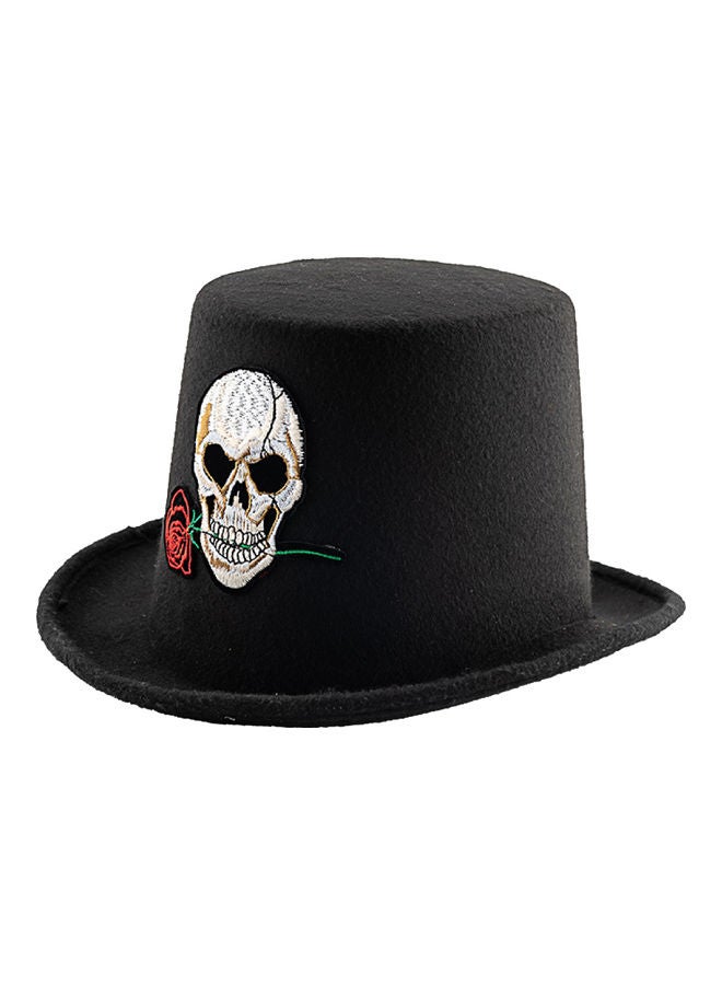 Halloween Skull Top Hat One Size