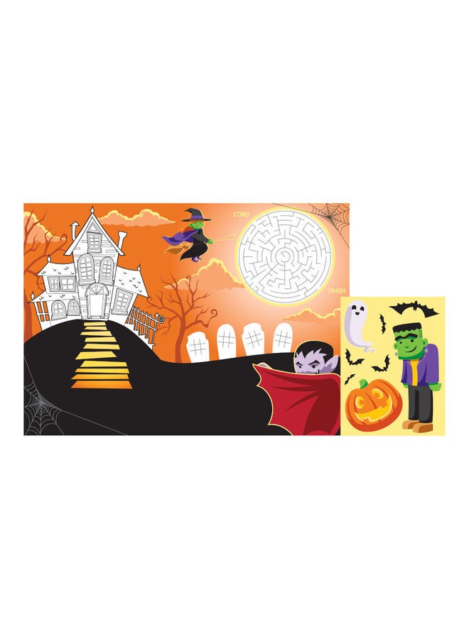 Halloween Paper Activity Placemat With Sticker 10 x 14.25inch