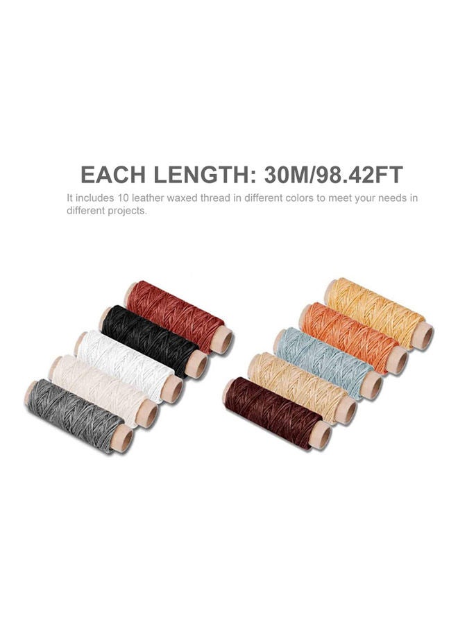 37-Piece Leather Waxed Thread Craft Tool Set Multicolour - Image 5