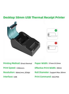 Generic USB Thermal Receipt Printer Black  - Image 2