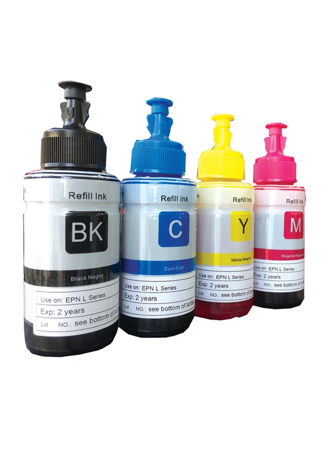 أوفيس ميكر مجموعة زجاجات حبر بديلة مكونة من 4 قطع لجهاز إبسون T664 منتج متعدد الألوان - Image 3
