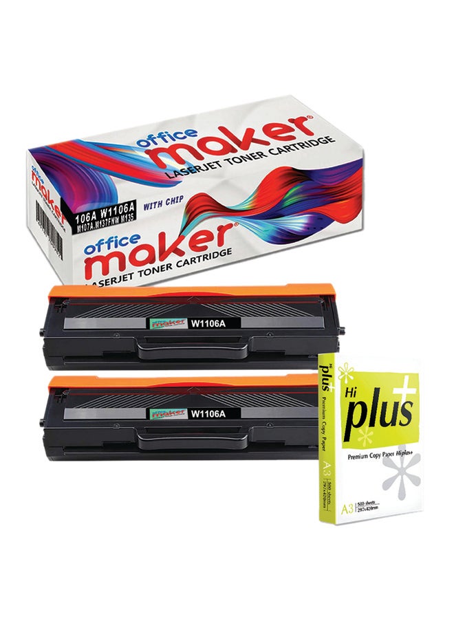 أوفيس ميكر - قطعتان من مسحوق الحبر البديل لطابعة HP 106A - Image 1