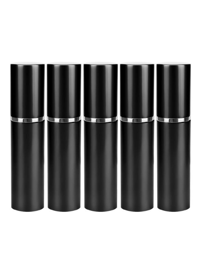 ماركة غير محددة طقم زجاجات عطر صغيرة محمولة وقابلة لإعادة التعبئة مكون من 5 قطع. أسود/ فضي  - Image 1