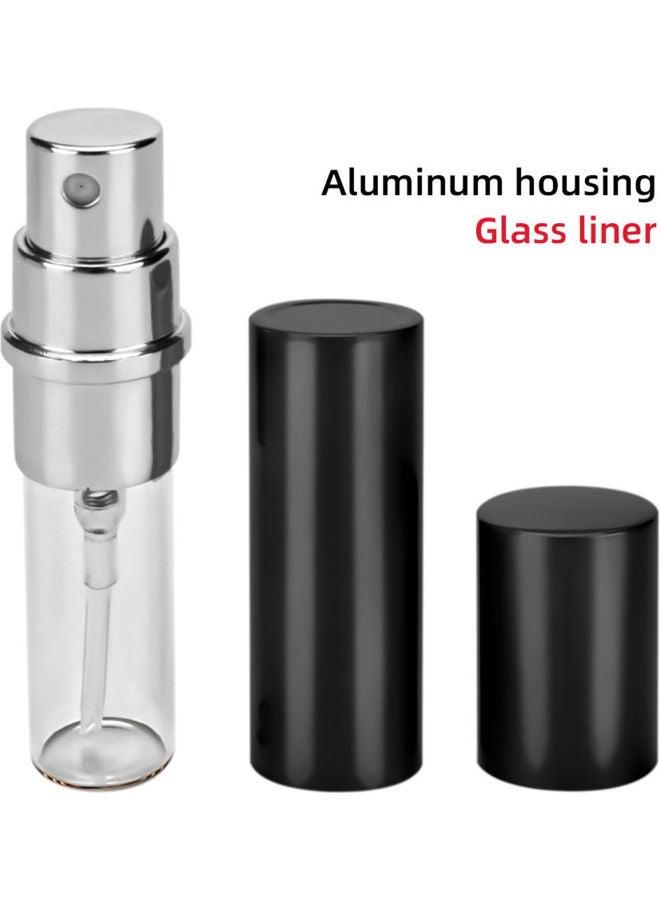 5-Piece Portable Refillable Mini Perfume Bottles Set Black/Silver