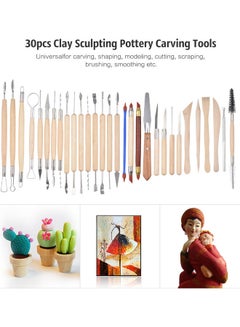 H&B 30-Piece Clay Sculpting Pottery Carving Tools Set Multicolour  - Image 4