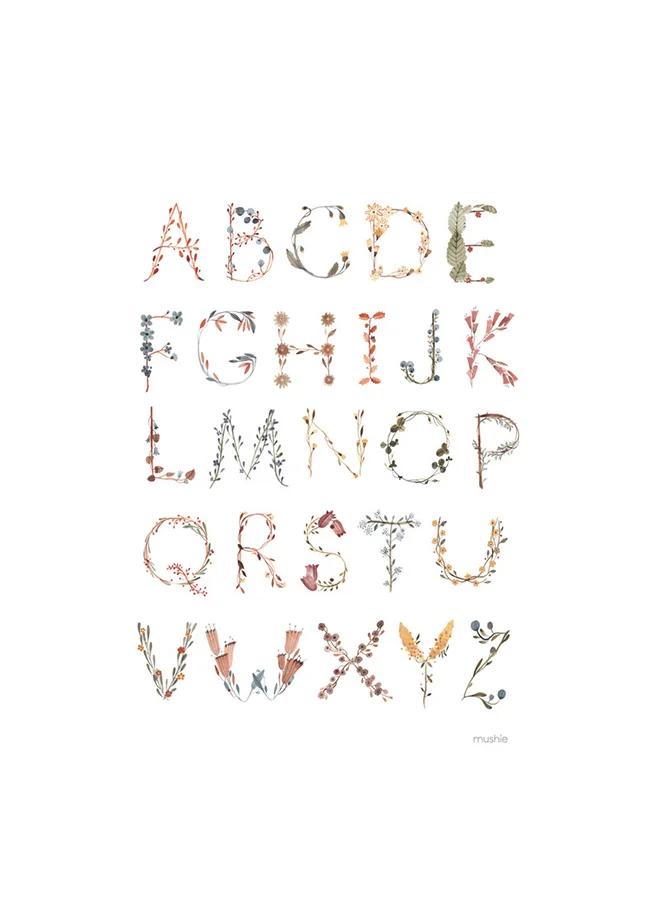 mushie Flower International Alphabet Poster - Large