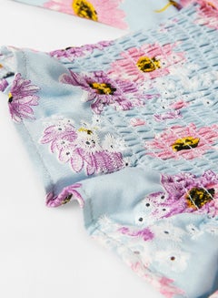 Bardot Junior Kids/Teen Broderie Crop Top Light Blue  - Image 4