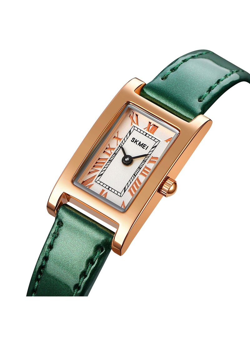 SKMEI Women's Japan Quartz Movement 3Bar Waterproof Top Brand Luxury Leather Strap Wristwatch 3871GN  - Image 2