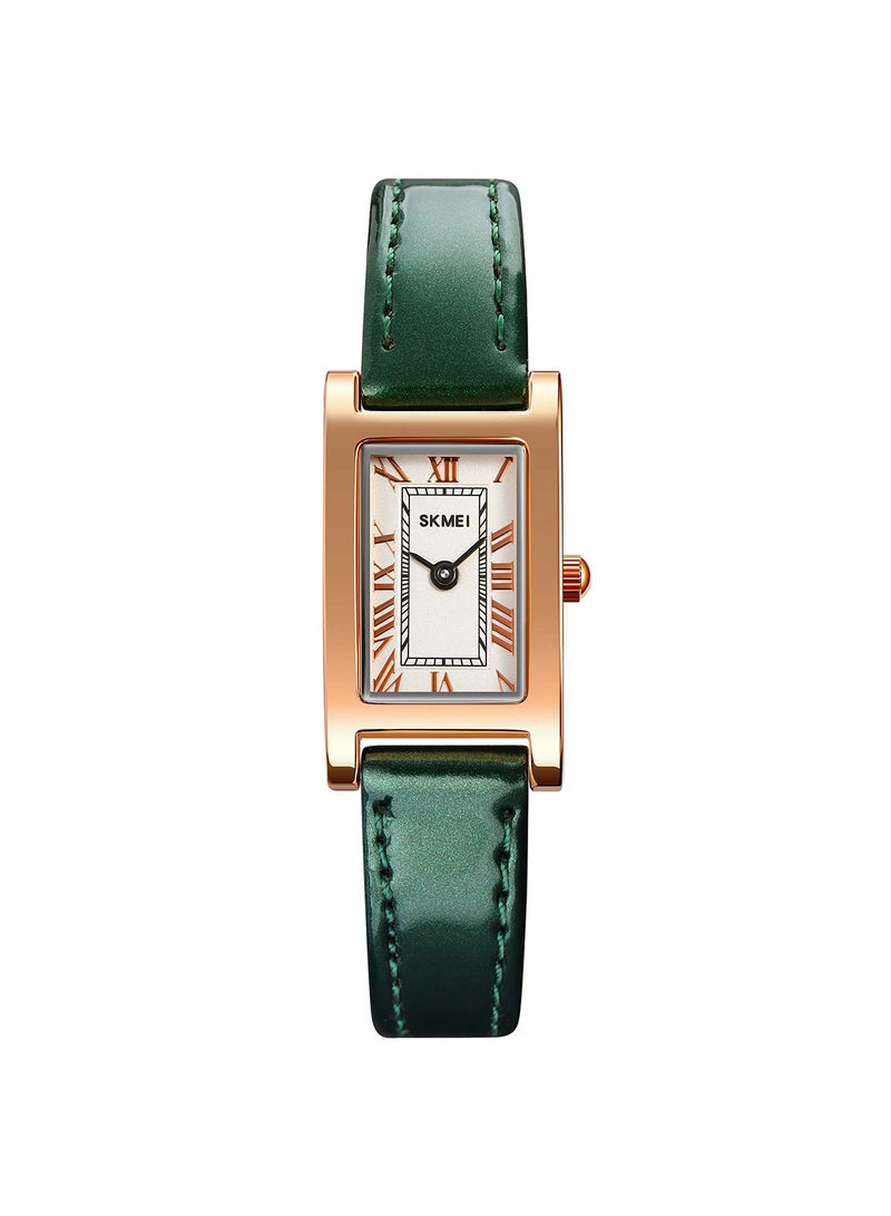 SKMEI Women's Japan Quartz Movement 3Bar Waterproof Top Brand Luxury Leather Strap Wristwatch 3871GN  - Image 1