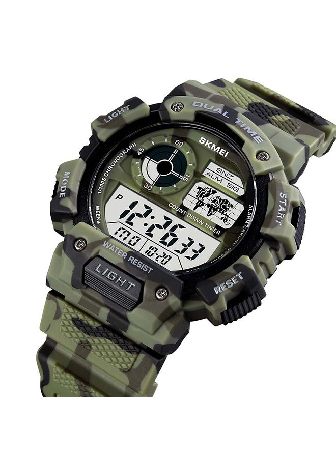 سكمي ساعة يد رياضية عصرية رياضية مزدوجة الوقت مقاومة للماء طراز 3271CMGN للرجال - Image 3