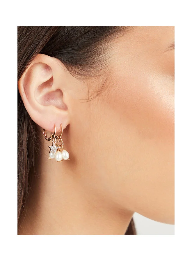 Closet By Styli Pack Of 4 Embellished Drop Earrings