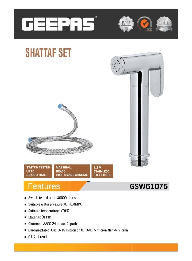GEEPAS Brass Shattaf Set Silver - Image 2