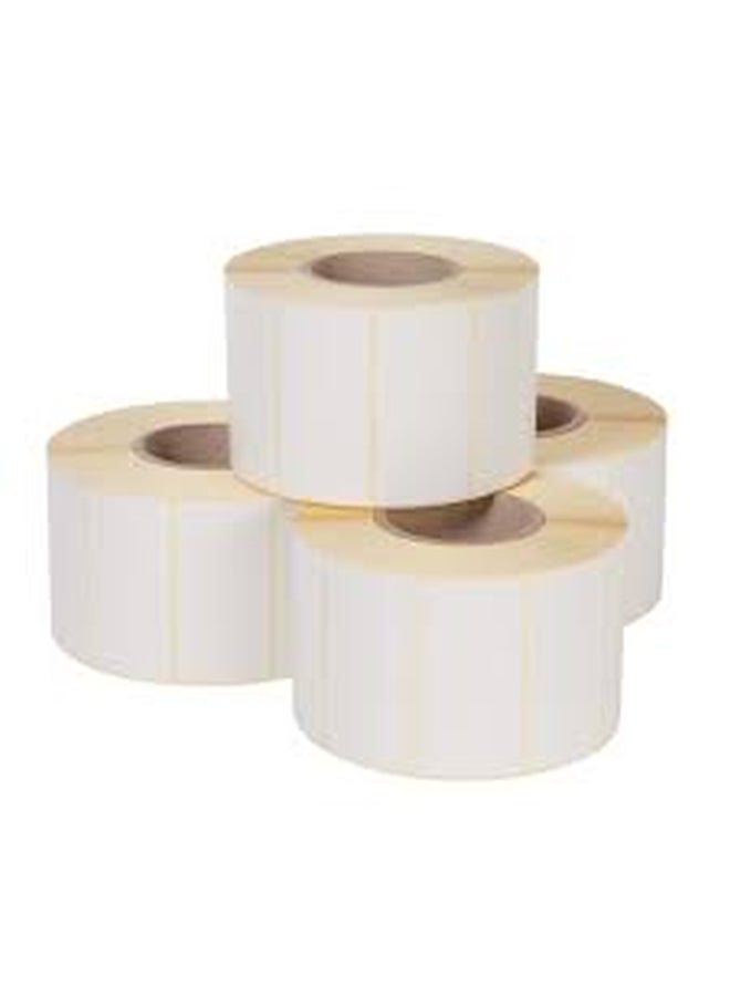 POSTECH 4-Piece Thermal Transfer Barcode Label Rolls White/Yellow  - Image 2