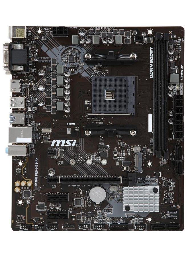 MSI B450M Pro-M2 Max AMD Motherboard Black  - Image 1