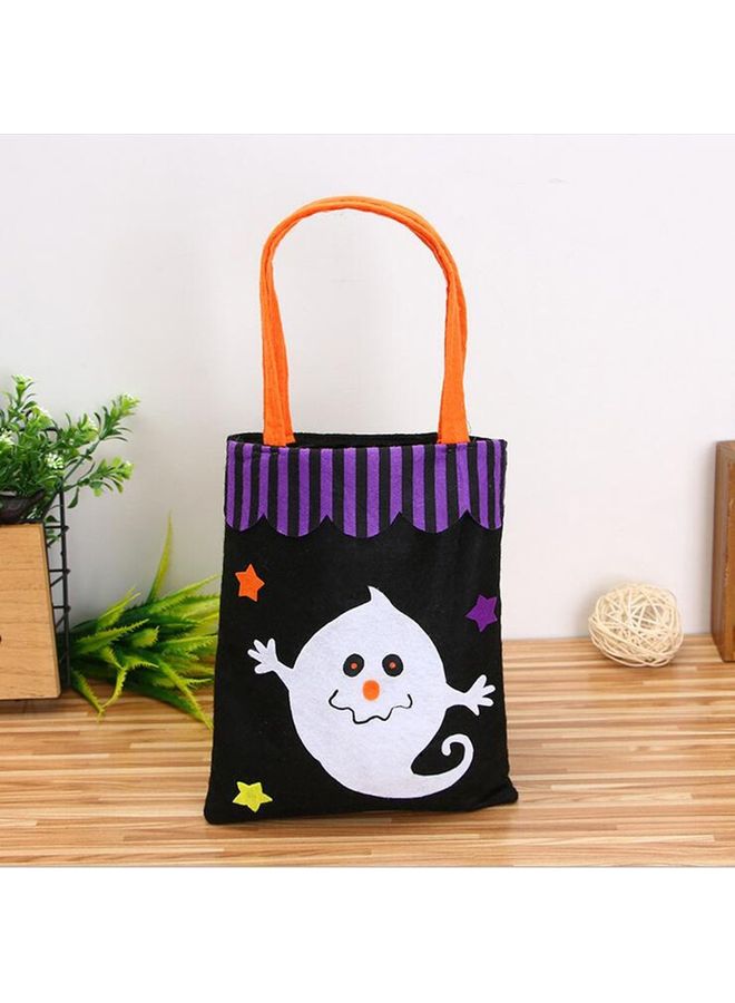 Halloween Non-Woven Tote Bag Black/White/Purple 18x39x1cm 