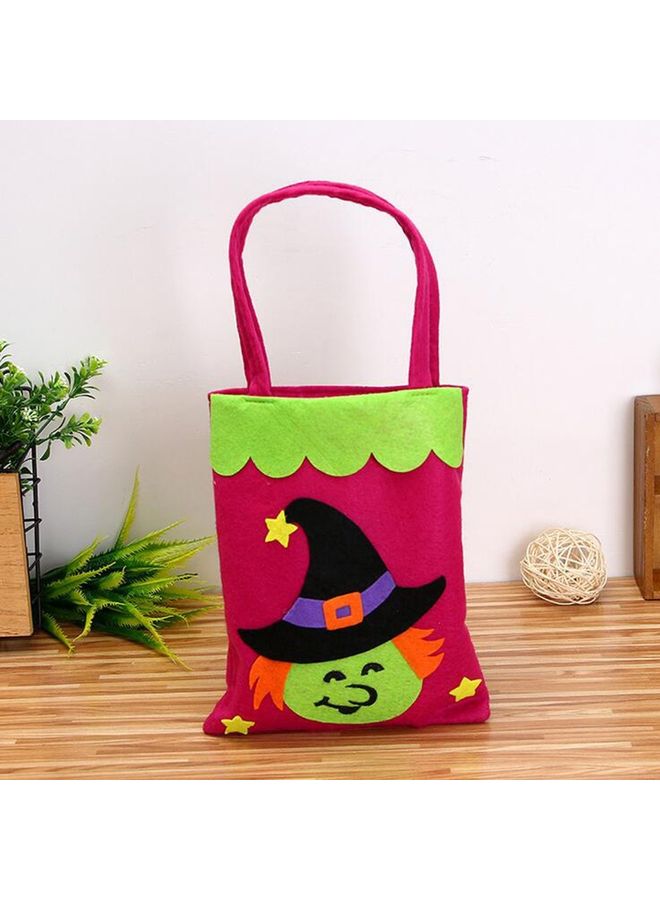 Halloween Non-woven Tote Bag Pink/Green/Black 