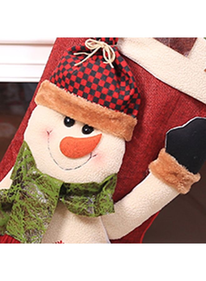 Decorative Snowman Design Gift Bag White/Red/Green - Image 2