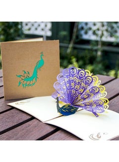 3D Stereoscopic Paper Carving Peacock Multicolour