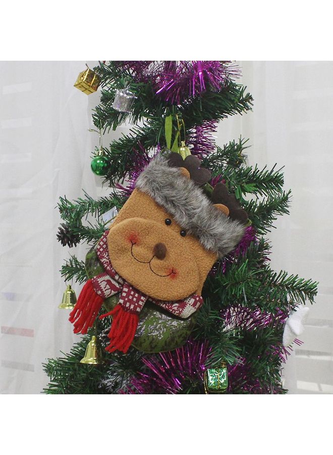 Moose Style Christmas Decorative Sock Multicolour 21x13x15cm
