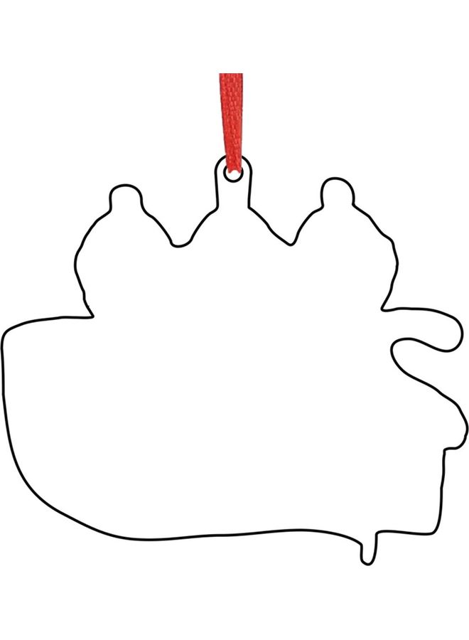 Face Mask Christmas Tree Hanging Pendant White/Green/Red 9x7.8x0.2cm - Image 2