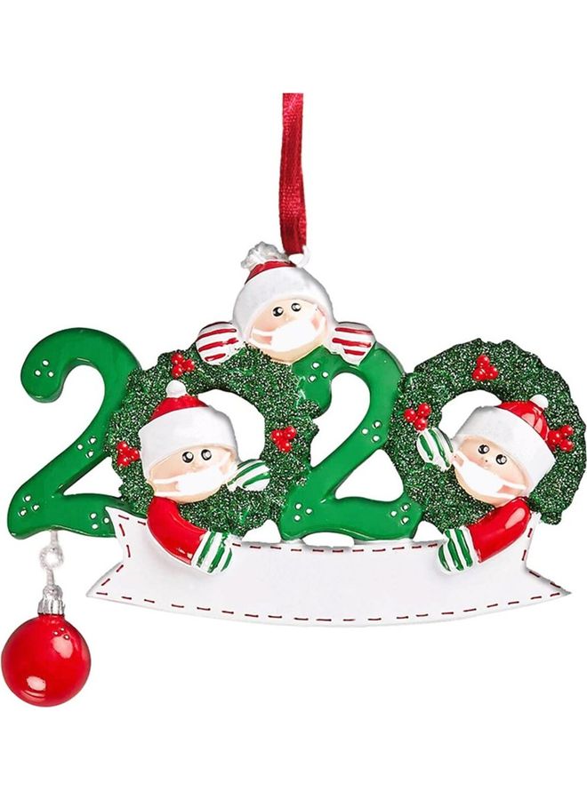 Mask Snowman Christmas Tree Hanging Pendant Green/White/Red 8.7x6.8x0.2cm - Image 5