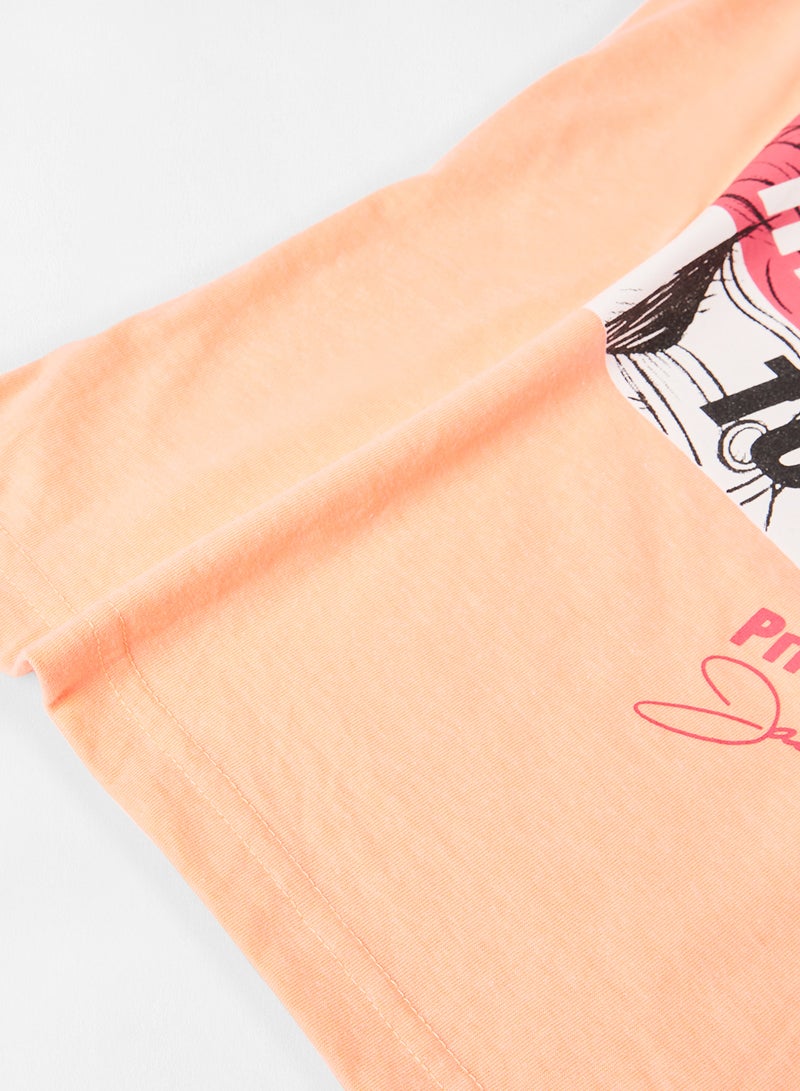 Neon Wonder Crew Neck T-Shirt Orange  - Image 3