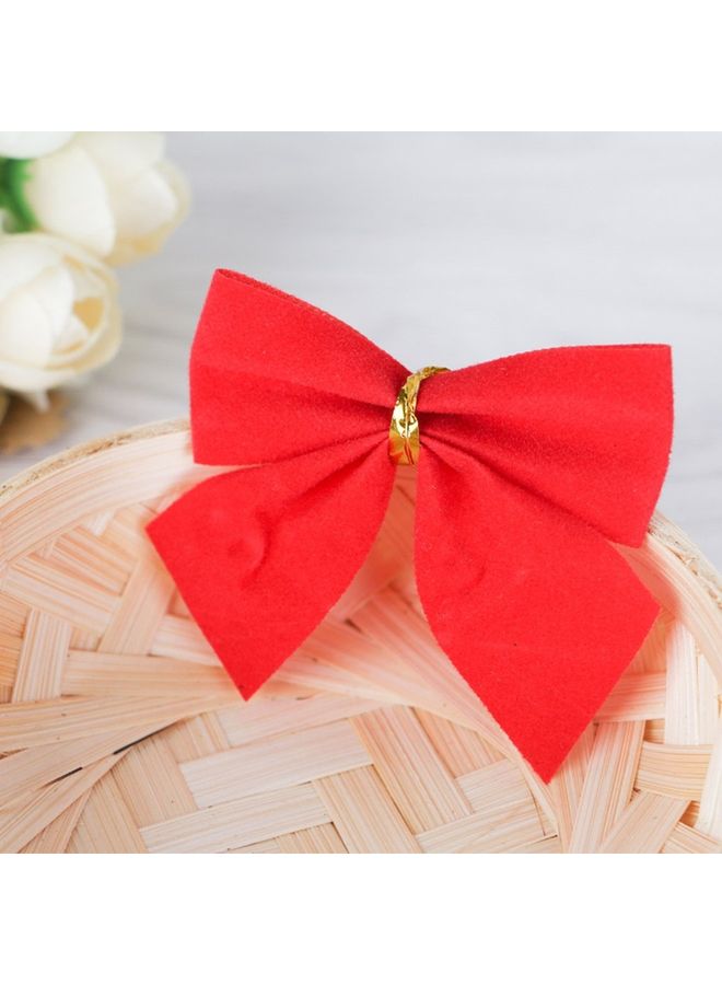 Glitter Bowknot Christmas Tree Ornament Red - Image 2