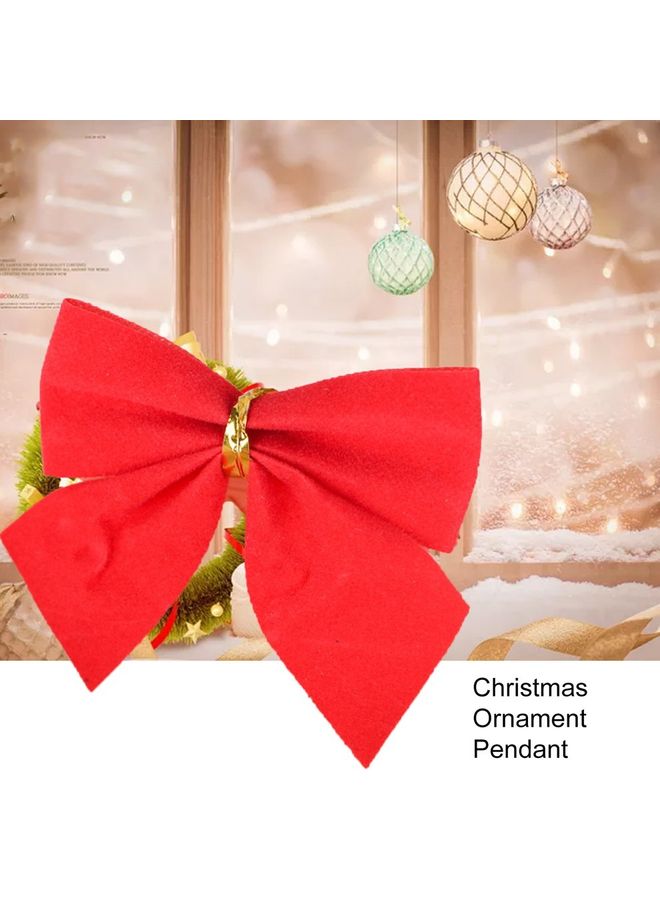 Glitter Bowknot Christmas Tree Ornament Red - Image 3