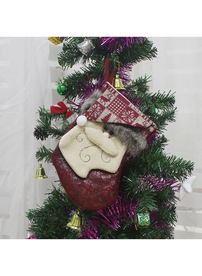 جورب زينة للكريسماس بتصميم قديم متعدد الألوان 21x13x15سم