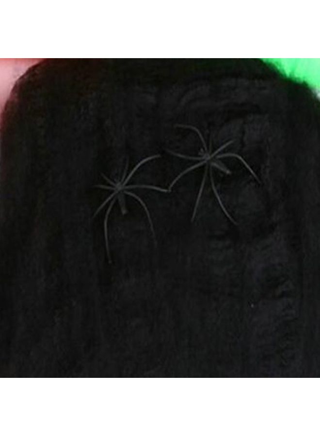 Decorative Stretchy Spider Web With Spider Black/Orange - Image 1