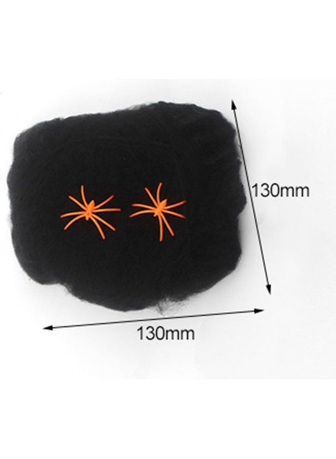 Decorative Stretchy Spider Web With Spider Black/Orange - Image 3