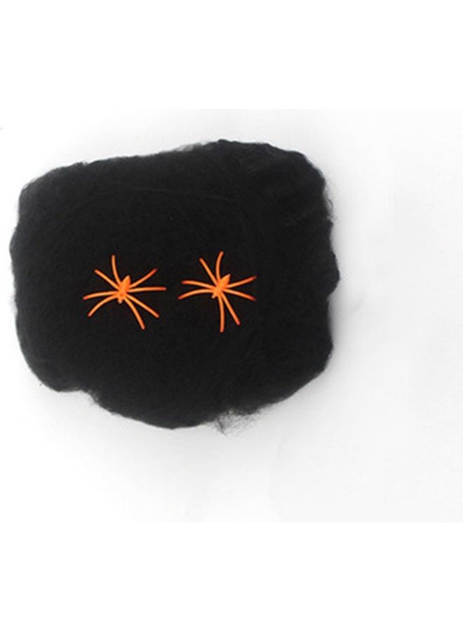 Decorative Stretchy Spider Web With Spider Black/Orange - Image 4