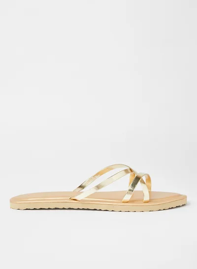 Sivvi x GenM Strappy Slip-On Sandals Gold