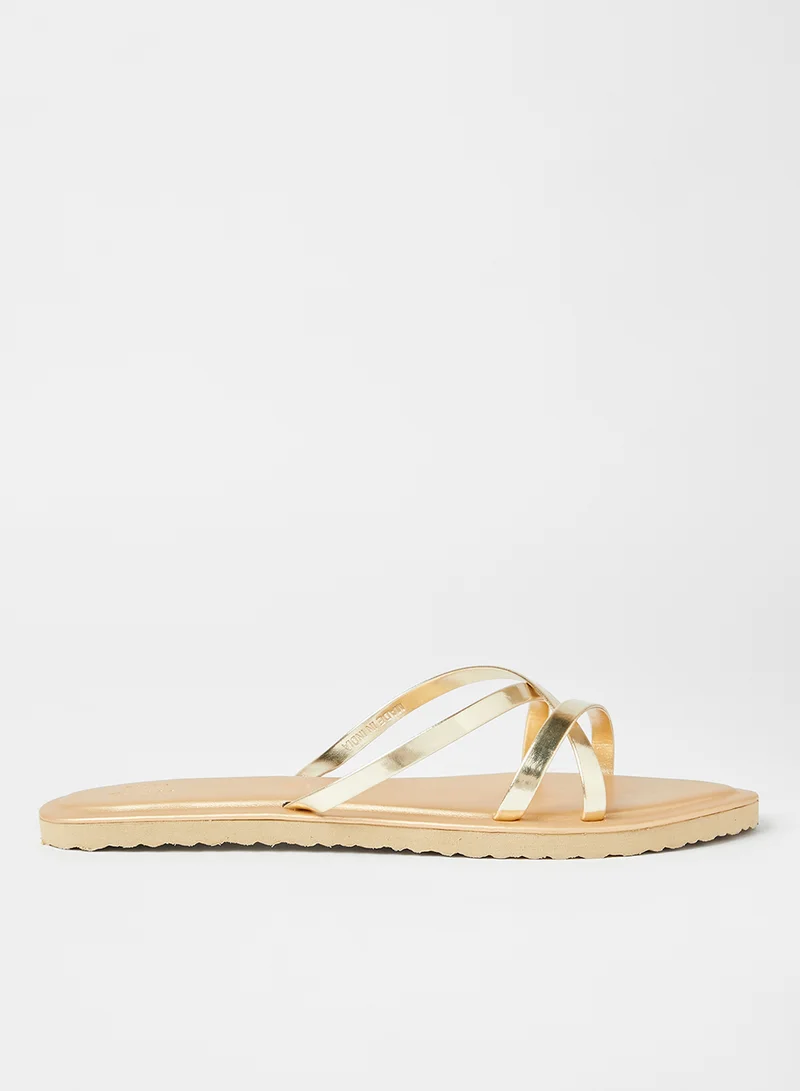 Sivvi x GenM Strappy Slip-On Sandals Gold
